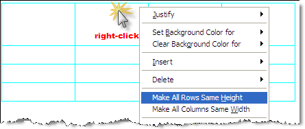 Illustration SI Editor's Table Menu - Make Rows Same Height