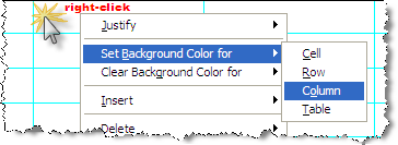 Example Set Background Color For A Column