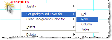 Illustration Set Background Color For A Row