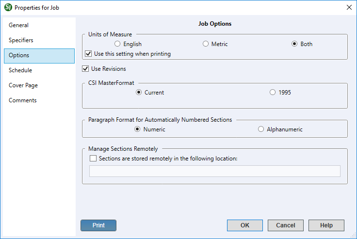 Illustration SI Exploere's File Menu - New Job: Options