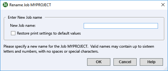 Illustration SI Explorer's File Menu Rename Job or Master