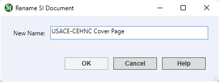Illustration of the SI Explorer Sections Menu - Rename  window