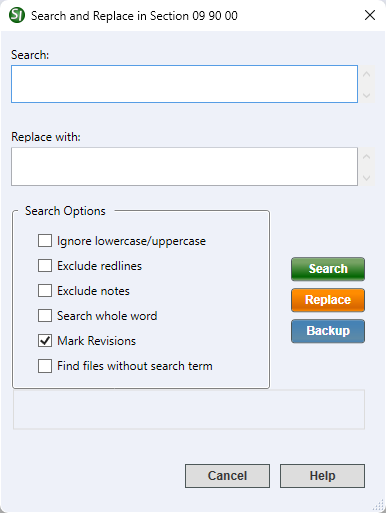 SI Explorer's File Menu - Search and Replace