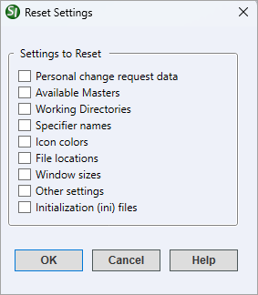 Illustration SI Explorer's Setup Menu - Reset Settings